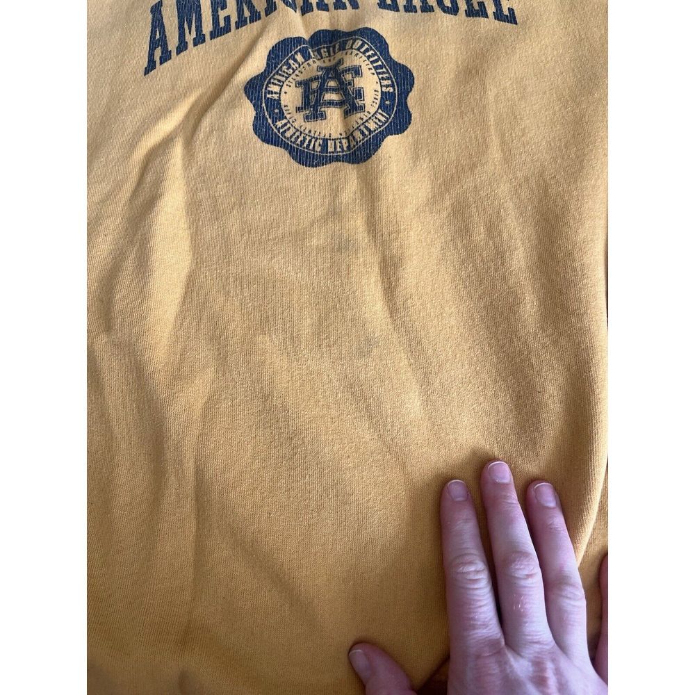 Vtg American Eagle Yellow Crew Neck Sweater Sz XXL Mens Pullover - Picture 4 of 7